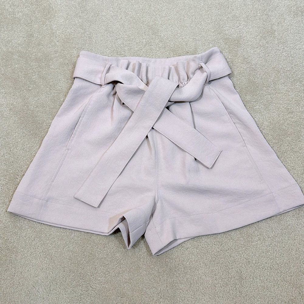 Wilfred Aritzia Paperbag Shorts Coquette High Rise Pink Purple Crepe Women 2
